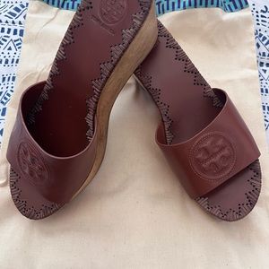Tory Burch wood wedge sandals